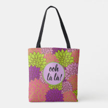 Djup Floral Ooh la la/ Monogram Rosa Lila Grön