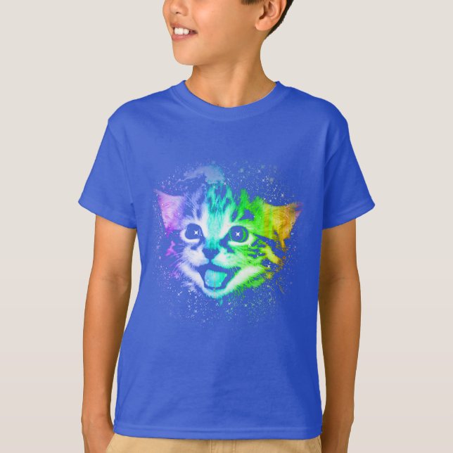Djup galaxutrymmekattunge t-shirt (Framsida)