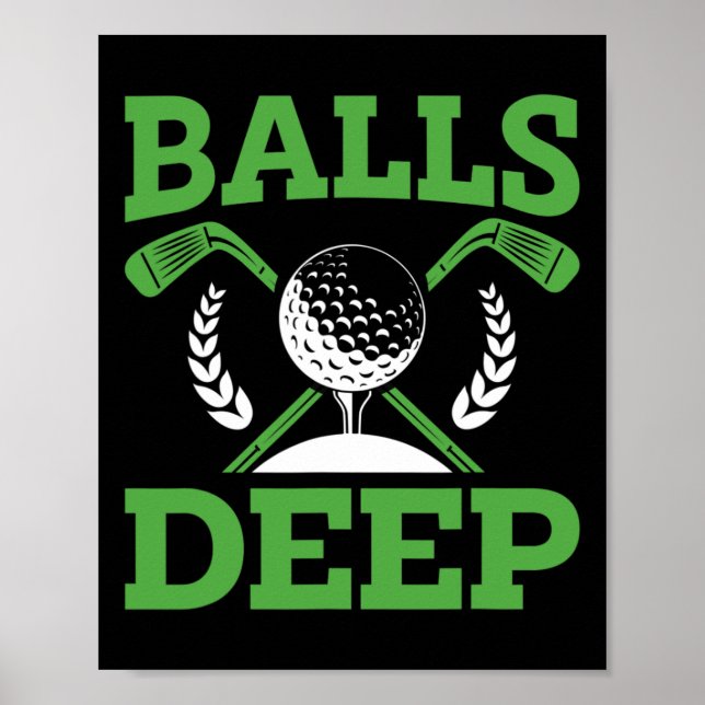 Djup golf golfare fan golfturneringsdag  poster (Framsidan)