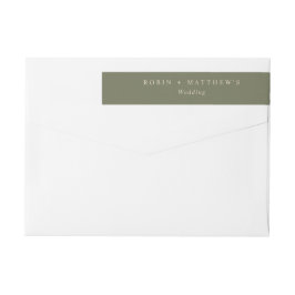 Djup Grönt Elegant Modern minimalistisk Bröllop Etikettband