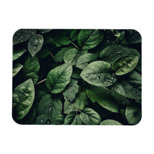 Djup Grönt Jungle Löv-blomma Magnet