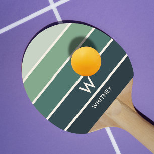 Djup Grönt - övertoning Rand Monogram Personligt Pingisracket