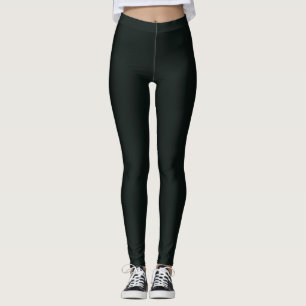 Djup Grönt Solid Plain Färg Leggings