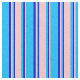 Djup Himlar Blue, Rosa och Blå Linjer Mönster Tyg