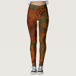 Djup Höst Rik Jordnära Abstrakt Höst Leggings