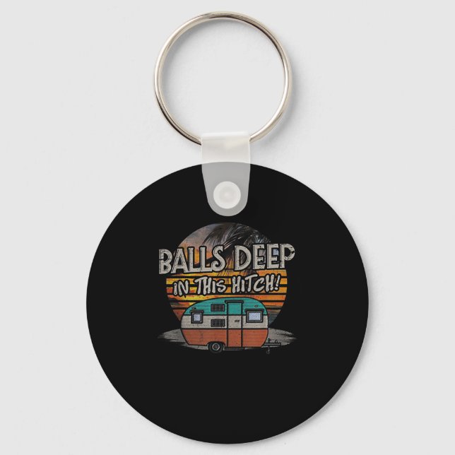 Djup i den här hitch fina Camping Gift Nyckelring (Framsida)