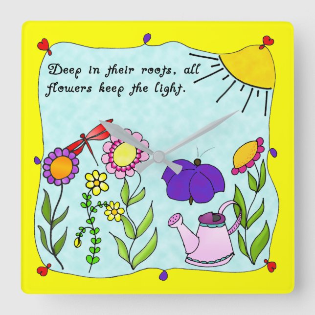 Djup i deras rotkvadratlås fyrkantig klocka (Framsida)