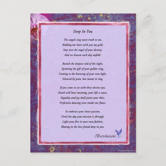 Djup i din Dikt Vykort (Framsida)