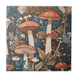 Djup i skogsvampar kakelplatta