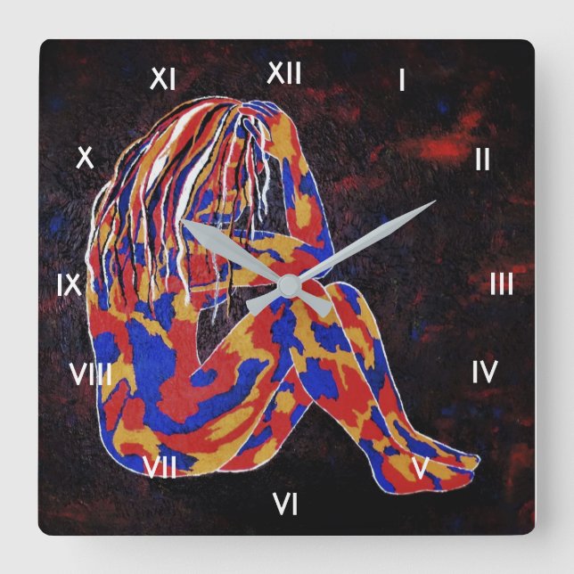 Djup i tanken fyrkantig klocka (Framsida)