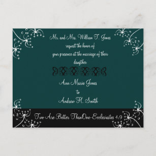 Djup kricka för kristen bröllopinbjudan inbjudan vykort