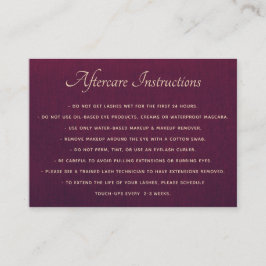 Djup Lila AfterCare för Lash-tillägg Visitkort