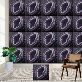 Djup Lila Amethyst Geode Tile Kakelplatta