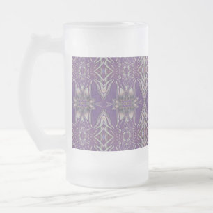 Djup Lila Art nouveau Deco Kaleidoscopic Fractal Frostat Ölglas