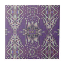 Djup Lila Art nouveau Deco Kaleidoscopic Fractal Kakelplatta