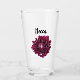 Djup Lila Dahlia Blomma Personlig Glaskopp