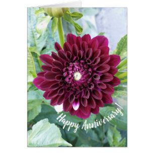 Djup Lila Dahlia-blomsterårskort Hälsningskort