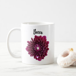 Djup Lila Dahlia Flower Personlig mugg