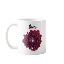 Djup Lila Dahlia Flower Personlig mugg