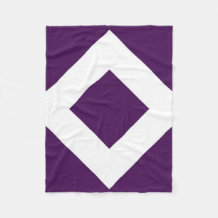 Djup Lila Diamond, Fet White Gräns Fleecefilt
