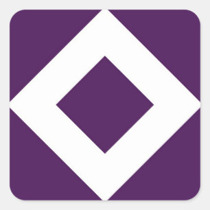 Djup Lila Diamond, Fet White Gräns Fyrkantigt Klistermärke