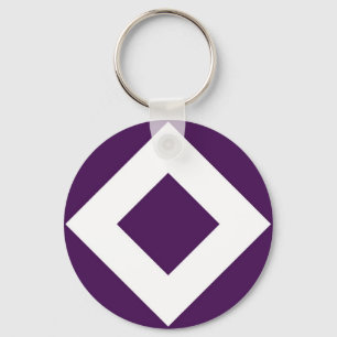 Djup Lila Diamond, Fet White Gräns Nyckelring