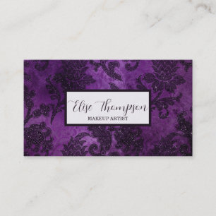 Djup Lila Glam 2 Makeup Artist Affärskort Visitkort