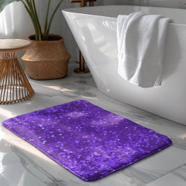 Djup Lila Glam Falskt Glitter Mönster Badrumsmatta