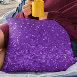 Djup Lila Glam Falskt Glitter Mönster Kudde