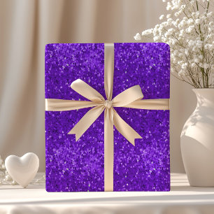 Djup Lila Glam Falskt Glitter Mönster Presentpapper