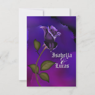 Djup Lila Goth Ro Bröllop Inbjudningar