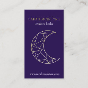Djup Lila Guld Celestial Måne Psychic Healer