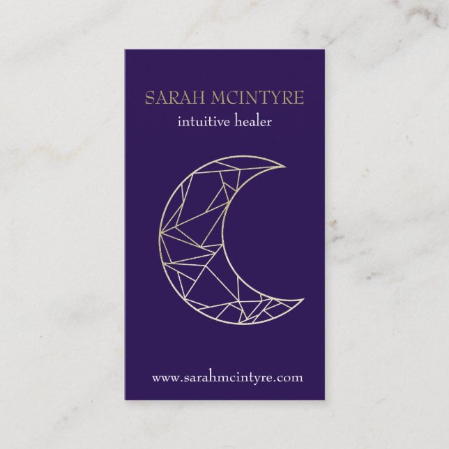 Djup Lila Guld Celestial Måne Psychic Healer (Framsida)