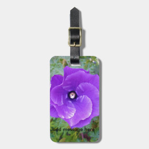 Djup Lila Hibiscus Flower Bagagebricka