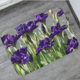 Djup Lila Irises Blommigt Badrumsmatta