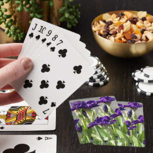 Djup Lila Irises Blommigt Spel Kort