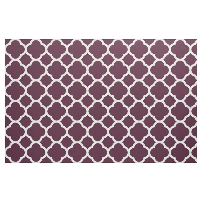 Djup lila marockansk gitter Fyrklöver Mönster Tyg (Fat Quarter)