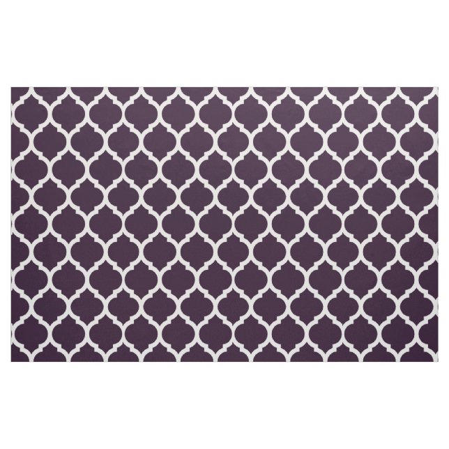 Djup lila marockansk quatrefoil-mönster tyg (Fat Quarter)