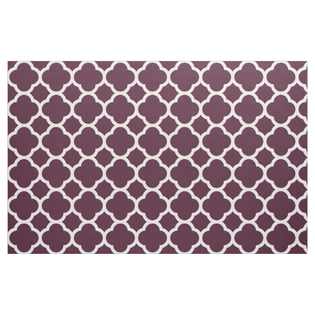 Djup Lila Moroccan lattice Quatrefoil Mönster Tyg (Fat Quarter)