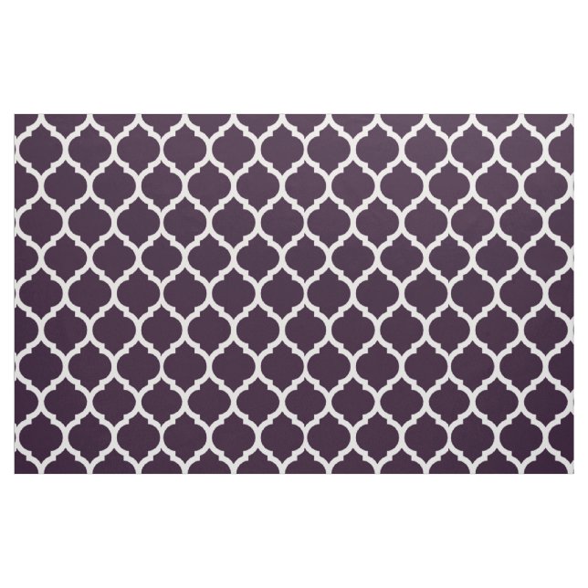 Djup Lila Moroccan Quatrefoil Mönster Tyg (Fat Quarter)