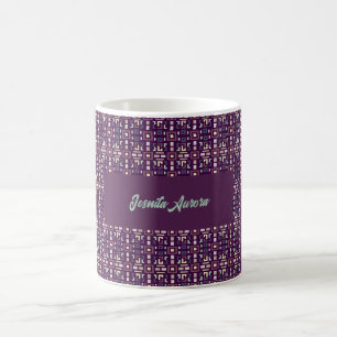 Djup Lila och Dämpad Jordnära Abstrakt Geometrisk Kaffemugg