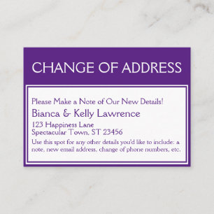Djup Lila om vitbyte av Adress-kort Visitkort