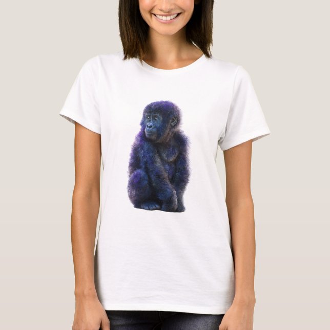 Djup lila primatporträtt t shirt (Framsida)
