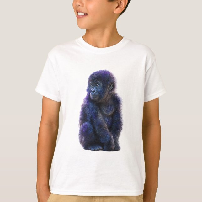 Djup lila primatporträtt t shirt (Framsida)