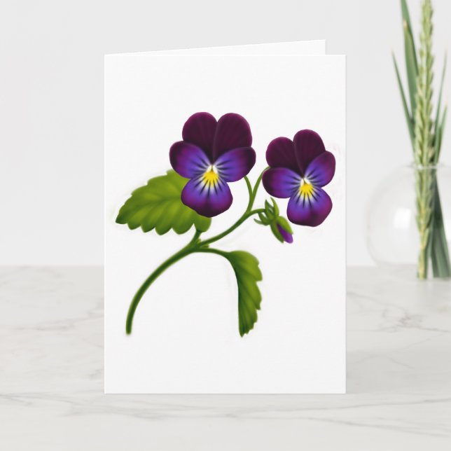 Djup Lila Violas Card Kort (Framsida)