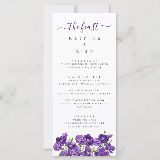 Djup Lila Violet Menu (Framsida)