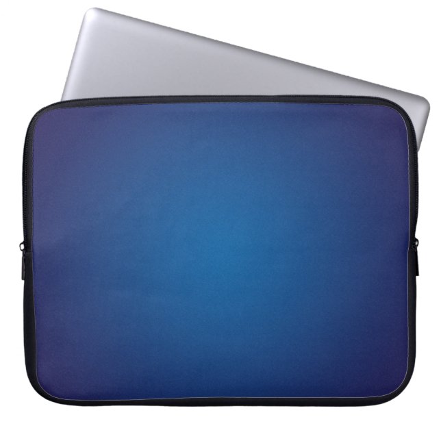 Djup mörkblå grynig vignett laptop sleeve (Framsidan)