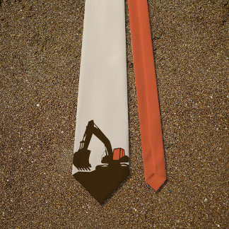 Djup Orange & Brun - Grävmaskin Slips