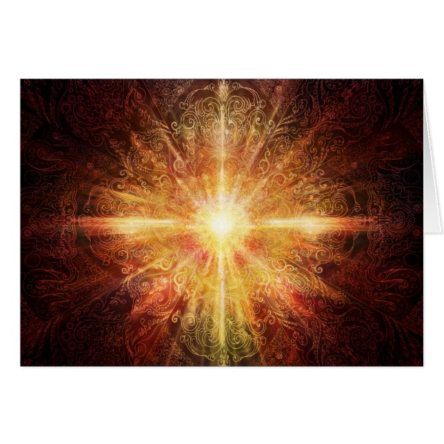 Djup orange för Mandala Hälsningskort (Framsidan Horizontal)