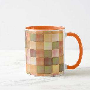 Djup Orange Square Patterzed Mugg